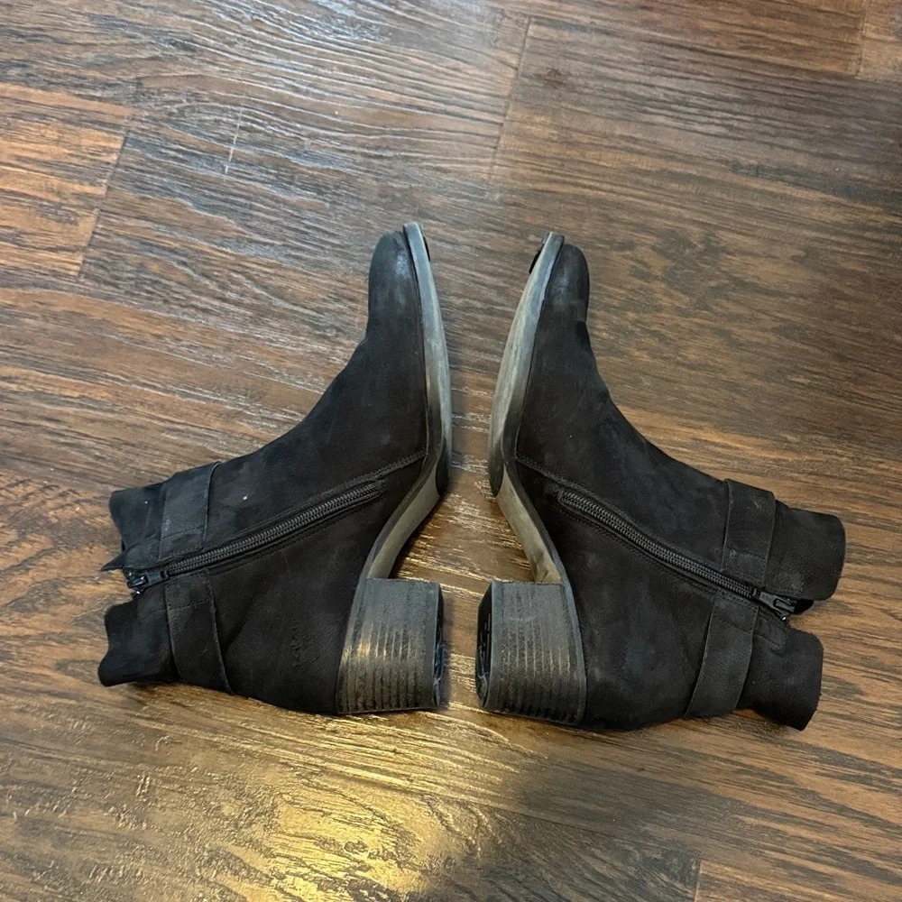 Paul Green Black Suede Ankle Boots w/ Zip Closure - Picture 8 of 13